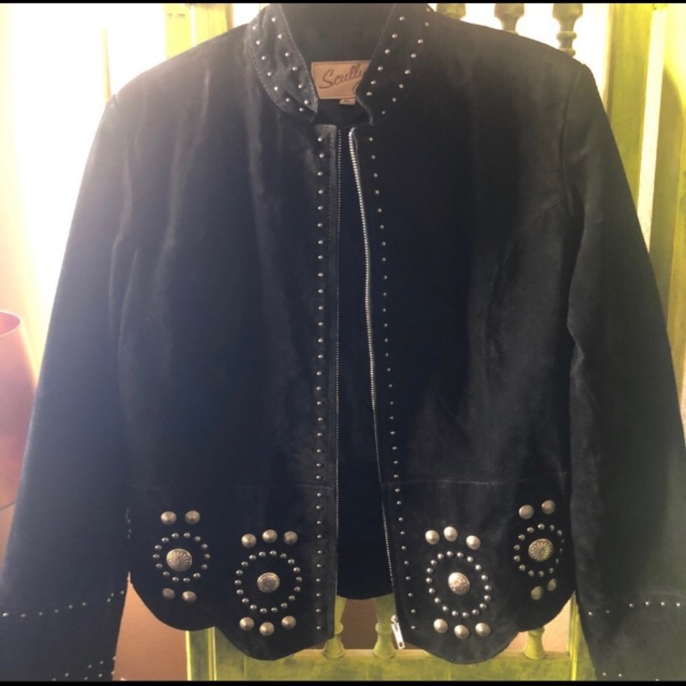 Sculls suede jacket with conchos